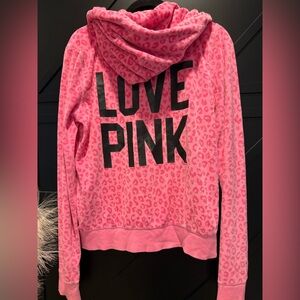 Y2K Victoria’s Secret PINK leopard print hoodie! HTF! Size L